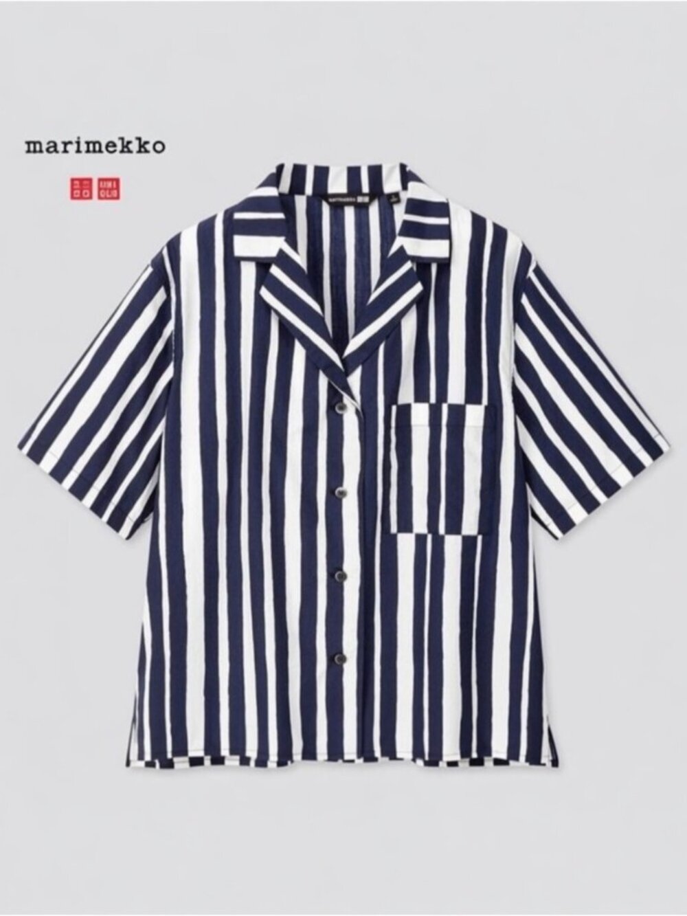 Marimekko x Uniqlo Striped Shirt Size Large Navy White